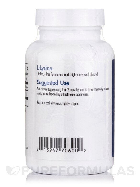 L-Lysine - 100 Vegetarian Capsules - Alternate View 2