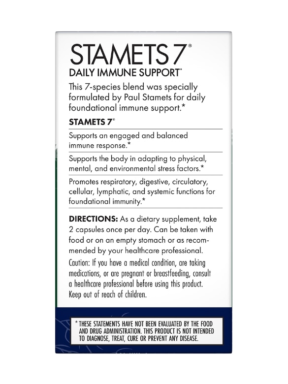 Organic Stamets 7® - 30 Vegetarian Capsules - Alternate View 5