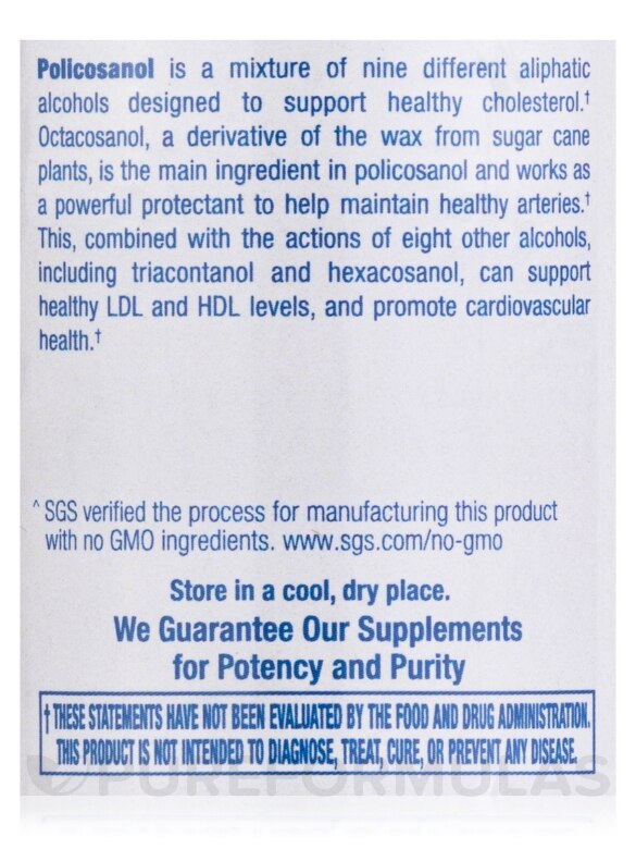 Policosanol 20 mg - 60 Vegetarian Capsules - Alternate View 5
