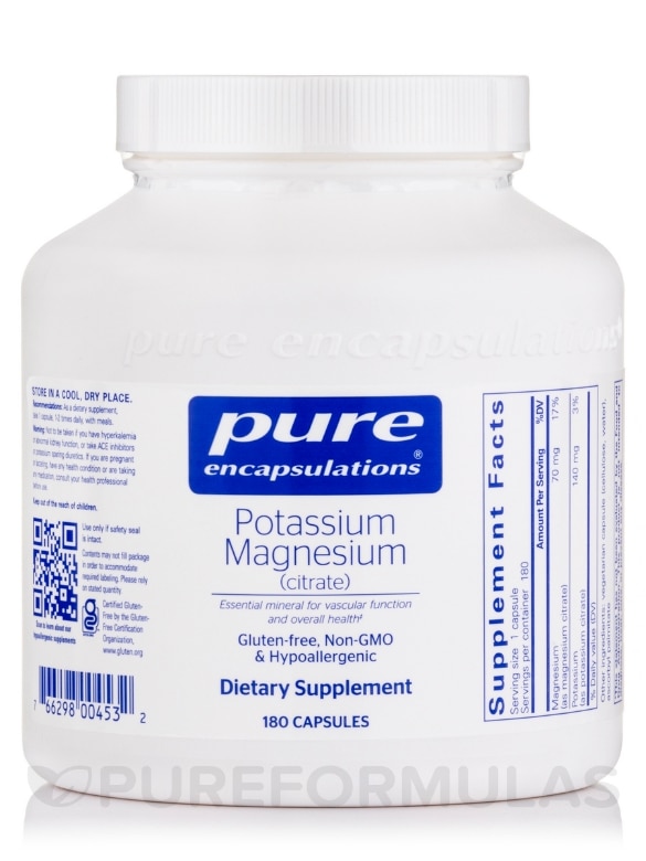 Potassium Magnesium (citrate) - 180 Capsules