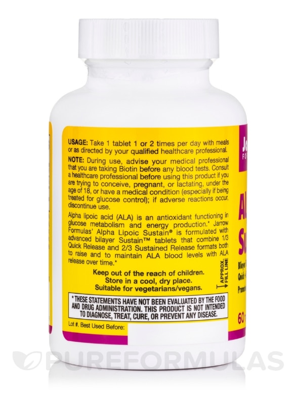 Alpha Lipoic Sustain® 300 mg - 60 Tablets - Alternate View 2