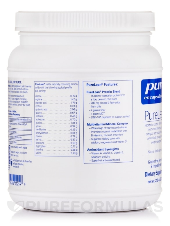 PureLean®, Natural Vanilla Bean Flavor - 21.8 oz (620 Grams) - Alternate View 4
