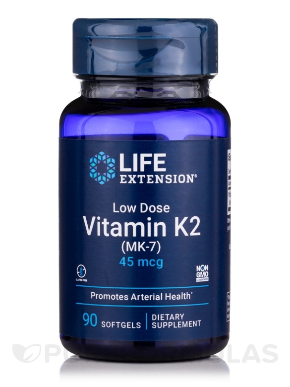 Low-Dose Vitamin K2 (MK-7) 45 mcg - 90 Softgels