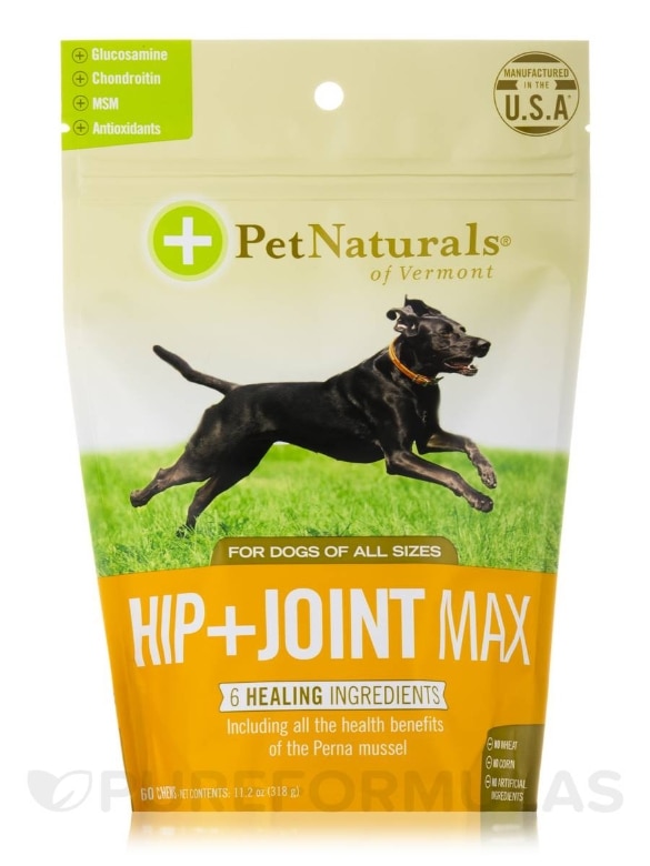 Hip + Joint Max Chews for All Dogs - 60 Chews (11.2 oz / 318 Gram)