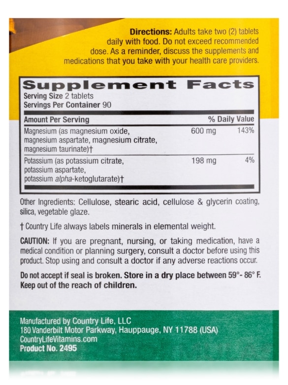Target-Mins Magnesium-Potassium Aspartate - 180 Tablets - Alternate View 3