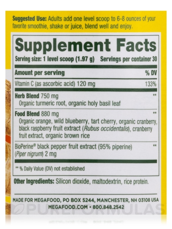 Daily Turmeric Nutrient Booster Powder™ - 30 Servings (2.08 oz / 59.1 Grams) - Alternate View 4