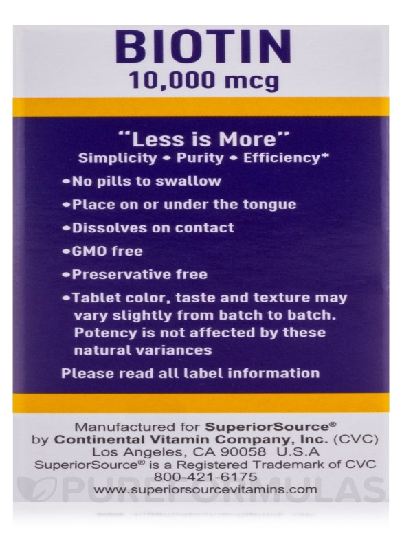 Biotin 10,000 mcg - 60 MicroLingual® Tablets - Alternate View 9