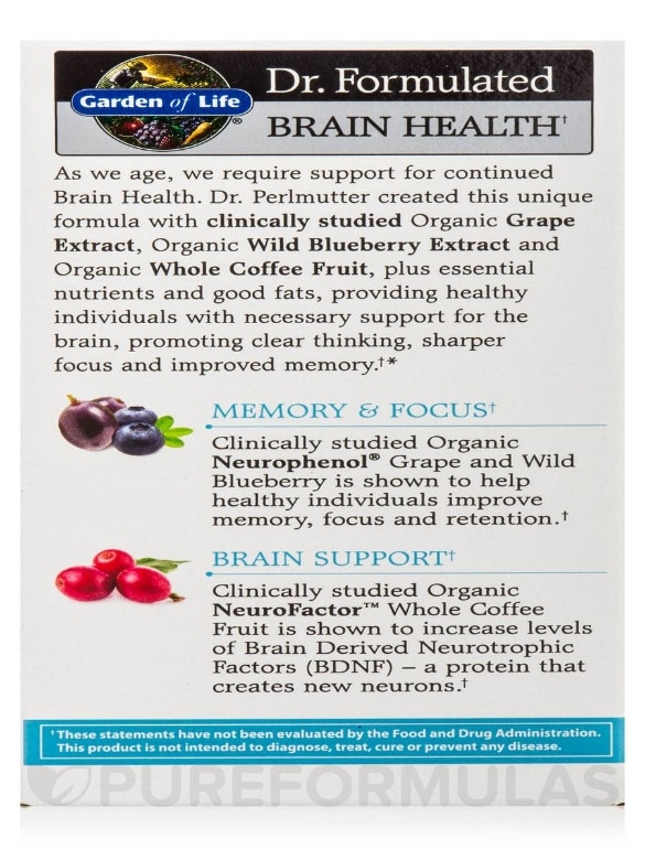 Dr. Formulated Brain Health Memory & Focus for Adults 40+ - 60 Vegetarian Tablets - Alternate View 10