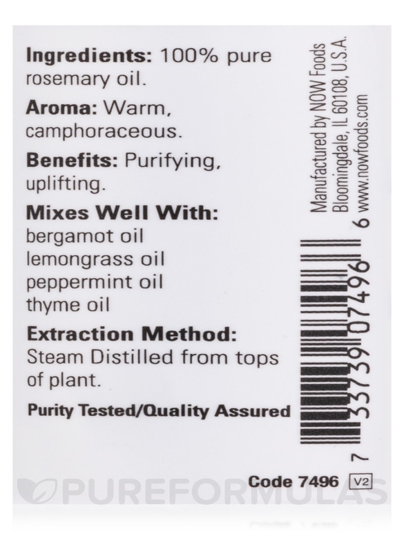 NOW® Essential Oils - Rosemary Oil (100% Pure) - 2 fl. oz (59 ml) - Alternate View 3