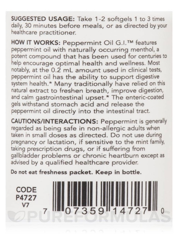 Peppermint Oil G.I.™ - 90 Softgels - Alternate View 4