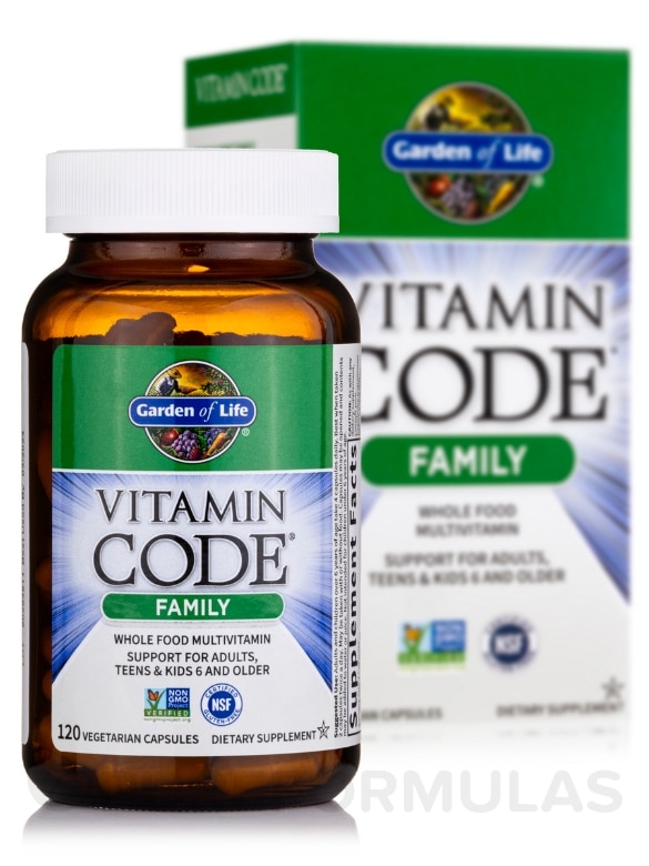 Vitamin Code® - Family Whole Food Multivitamin - 120 Vegetarian Capsules - Alternate View 1