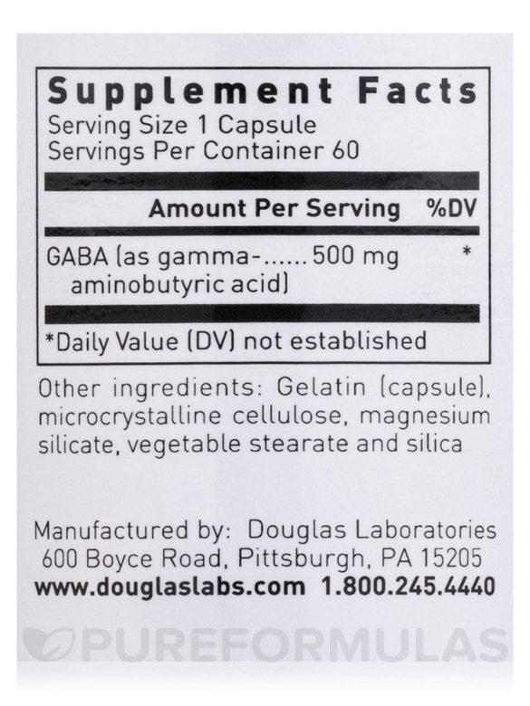 GABA 500 mg - 60 Capsules - Alternate View 4