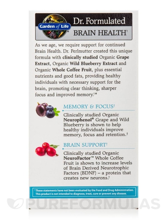 Dr. Formulated Brain Health Memory & Focus for Adults 40+ - 60 Vegetarian Tablets - Alternate View 5