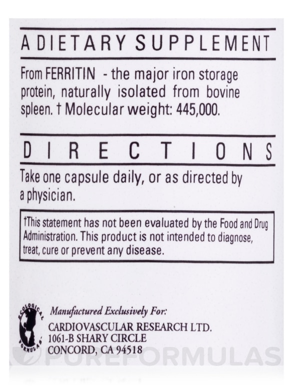 Ferritin Bioavailable Iron 5 mg - 60 Capsules - Alternate View 4