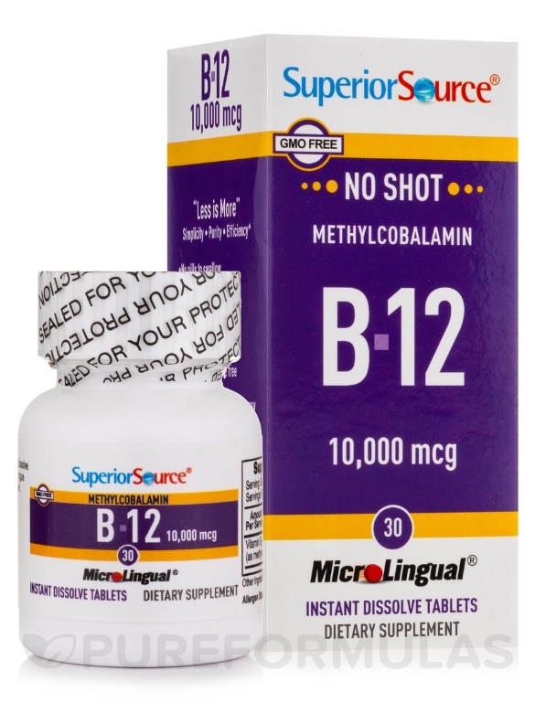 NO SHOT Methylcobalamin B-12 10,000 mcg - 30 MicroLingual® Tablets - Alternate View 1