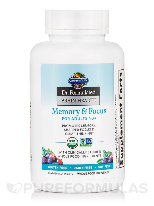 Dr. Formulated Brain Health Memory & Focus for Adults 40+ - 60 Vegetarian Tablets - Alternate View 7