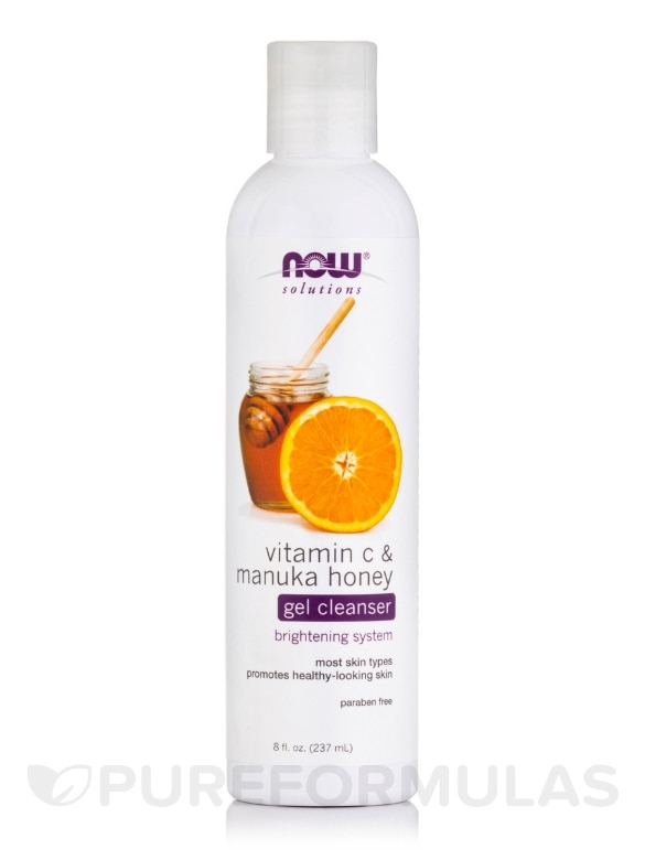 NOW® Solutions - Vitamin C & Manuka Honey Gel Cleanser - 8 fl. oz (237 ml)