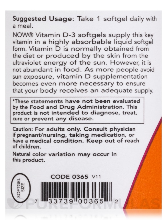 Vitamin D-3 1000 IU - 180 Softgels - Alternate View 4