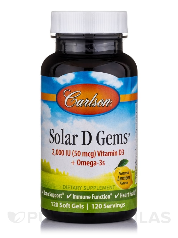 Solar D Gems® 2000 IU (50 mcg) Vitamin D3 plus Omega-3s