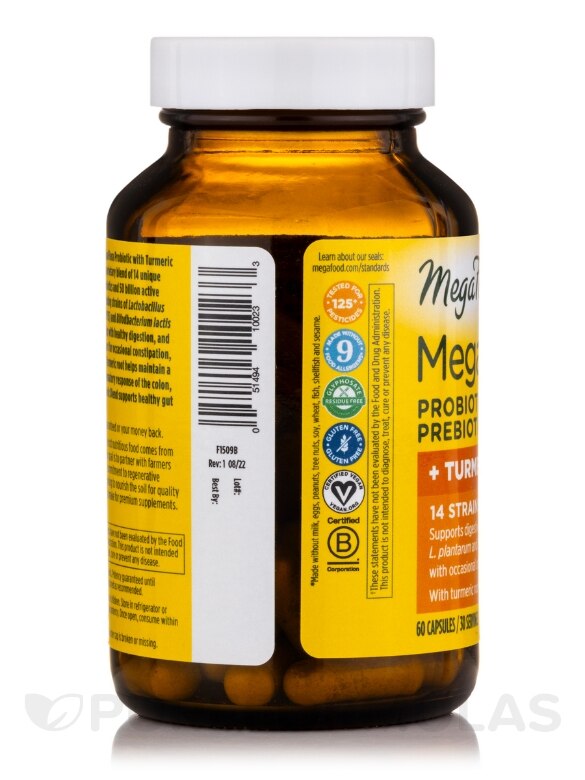 MegaFlora® Probiotic with Turmeric - 60 Capsules - Alternate View 3