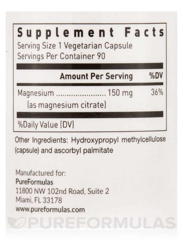 Magnesium Citrate - 90 Vegetarian Capsules - Alternate View 5