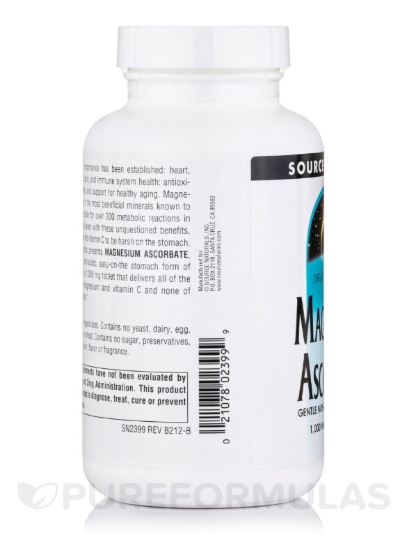 Magnesium Ascorbate 1000 mg - 120 Tablets - Alternate View 3