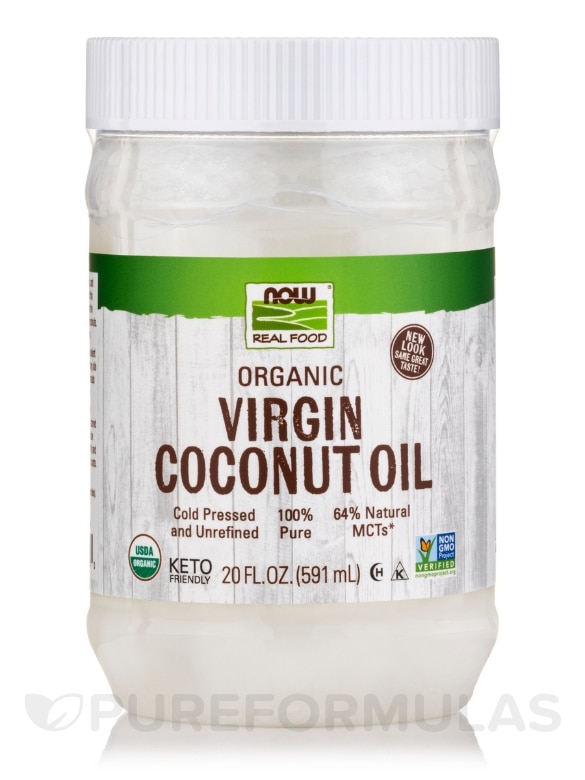 NOW Real Food® - Virgin Coconut Oil (Certified Organic) - 20 fl. oz (591 ml)