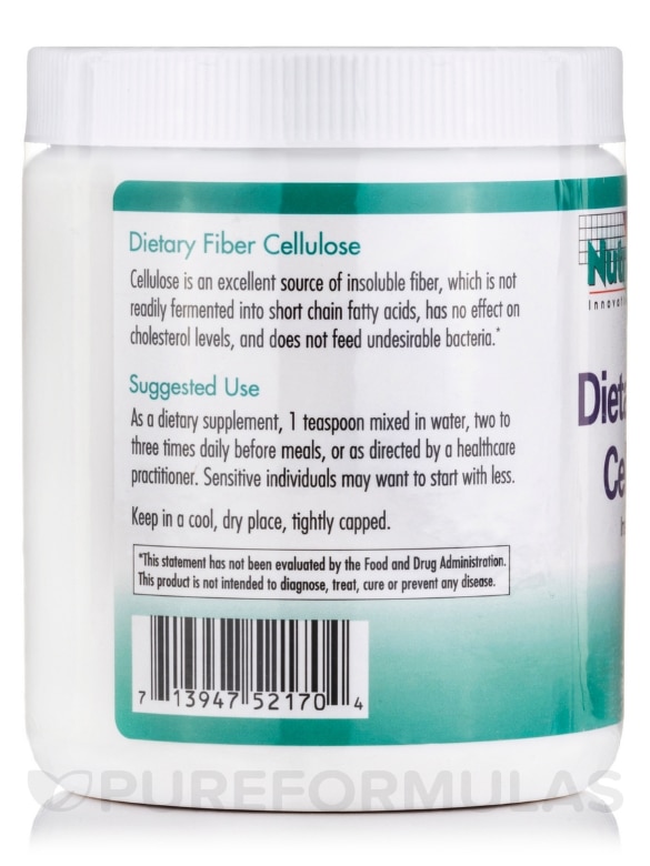 Dietary Fiber Cellulose Powder - 8.8 oz (250 Grams) - Alternate View 2