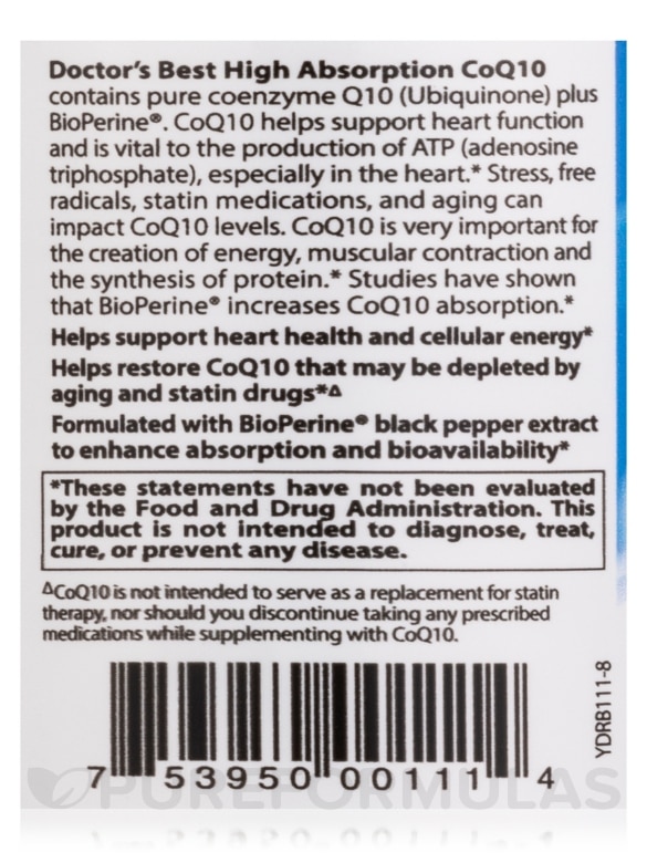 High Absorption CoQ10 with BioPerine® 200 mg - 60 Veggie Capsules - Alternate View 4