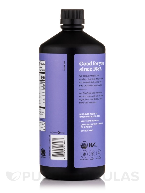 Flax Seed Oil (Organic) - 32 fl. oz (946 ml) - Alternate View 2