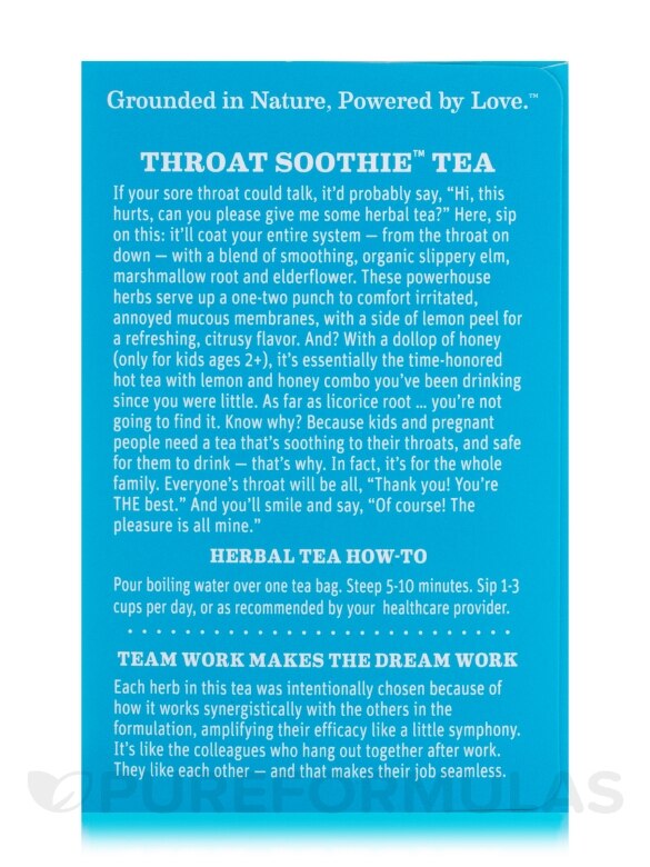 Organic Throat Smoothie Tea (Caffeine Free) - 16 Tea Bags - Alternate View 2