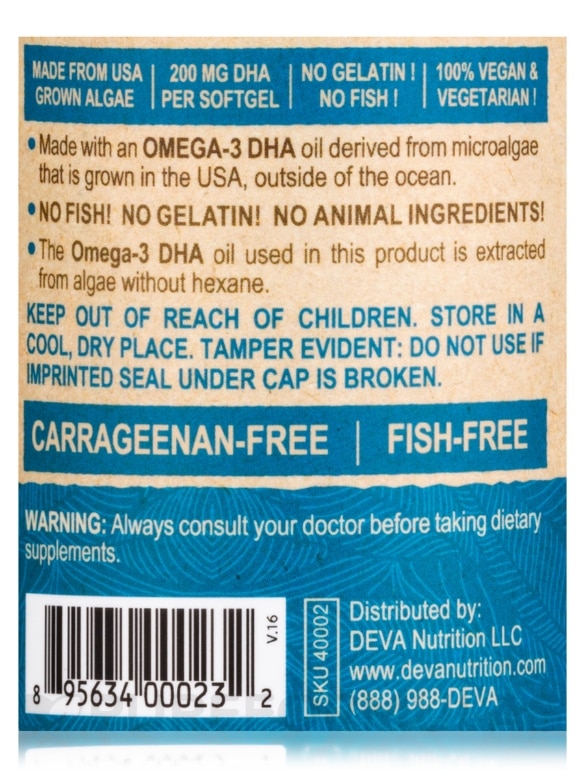 Vegan Omega-3 DHA (Derived from Algae) - 90 Vegan Softgels - Alternate View 4