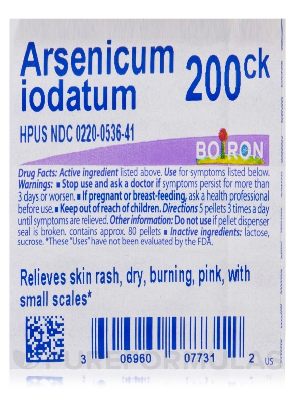 Arsenicum iodatum 200ck - 1 Tube (approx. 80 pellets) - Alternate View 4