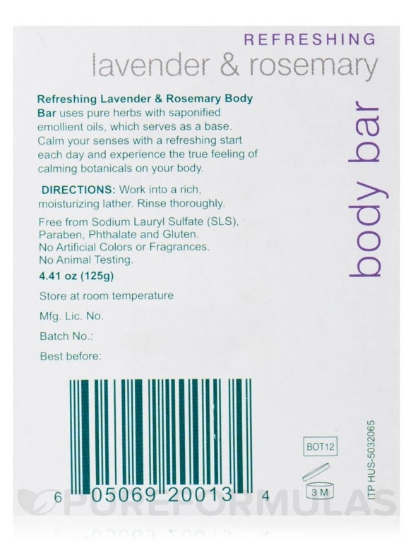 Refreshing Lavender & Rosemary Body Bar - 4.41 oz (125 Grams) - Alternate View 5