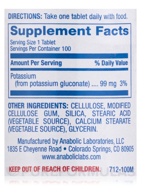 Koratate (Potassium) 99 mg - 100 Vegetarian Tablets - Alternate View 4