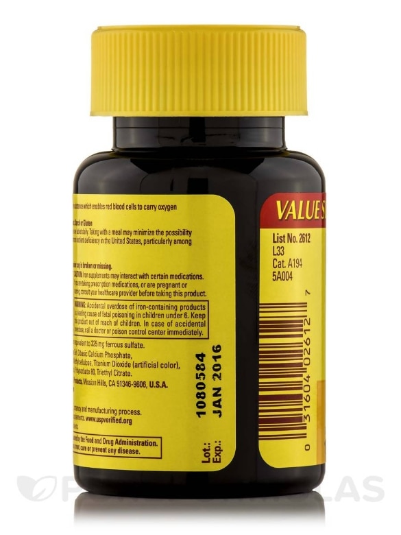 Iron 65 mg - 180 Tablets - Alternate View 2