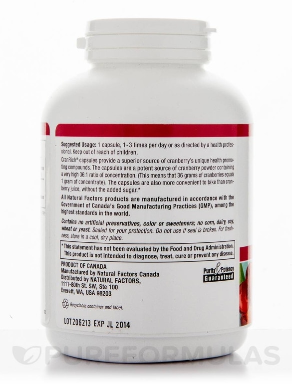 CranRich 500 mg - 180 Capsules - Alternate View 2