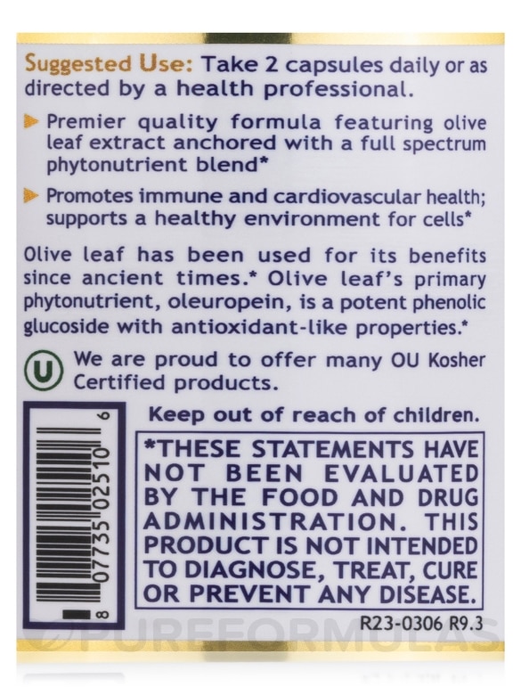 Olive Leaf Immune™ - 60 Plant-Source Capsules - Alternate View 6