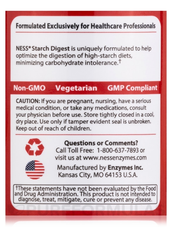 Starch Digest (Formula 2) - 180 Vegetarian Capsules - Alternate View 4