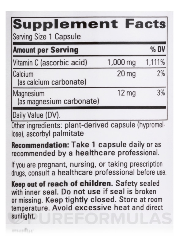 Buffered Vitamin C - 60 Veg Capsules - Alternate View 4
