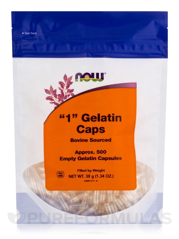 '1' Gelatin Caps - 500 Empty Capsules