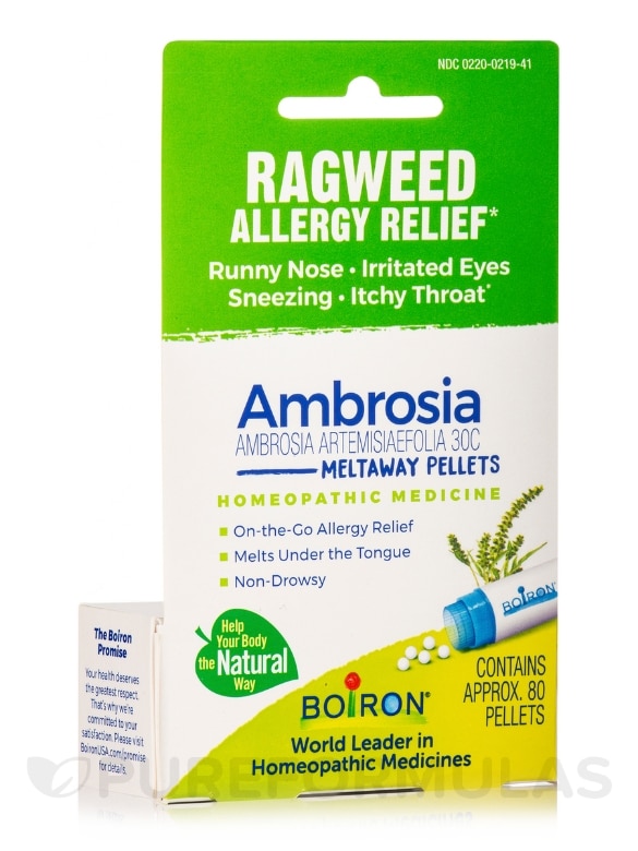 Ambrosia 30C Ragweed Allergy Relief Single Pack - 1 Tube (Approx. 80 Pellets)