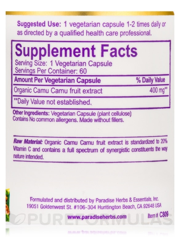  Organic Extract - 60 Vegetarian Capsules - Alternate View 1