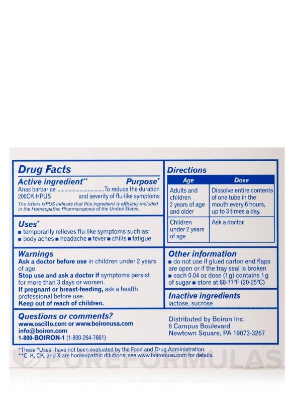 Oscillococcinum® (Flu-Like Symptoms) - 12 Doses (0.04 oz each) - Alternate View 2