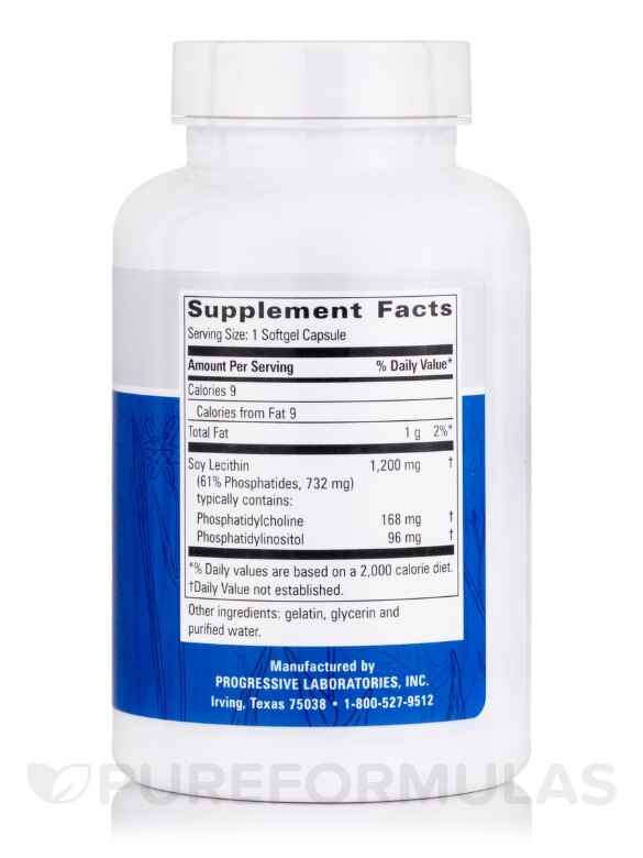 Lecithin 1200 mg - 100 Softgels Capsules - Alternate View 1