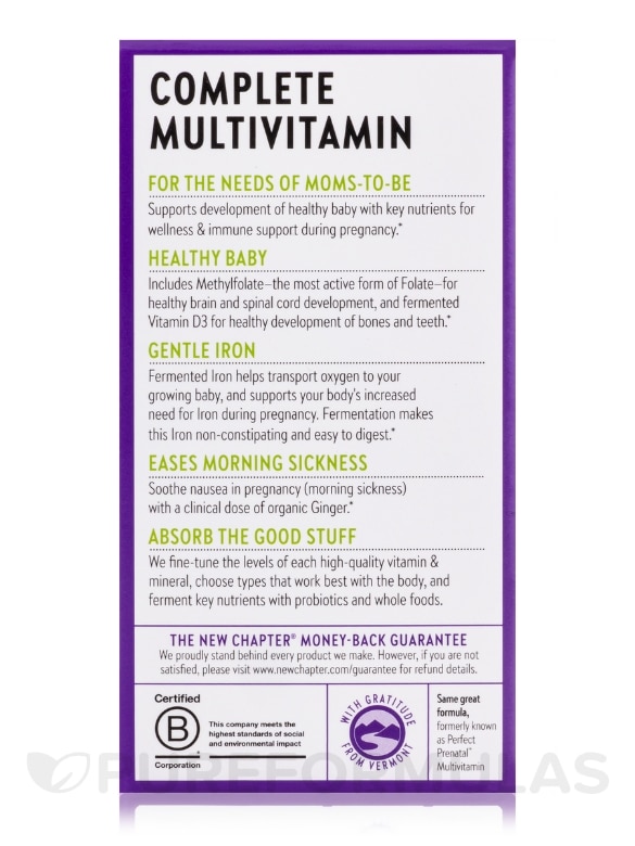 Perfect Prenatal™ Multivitamin - 96 Vegetarian Tablets - Alternate View 6