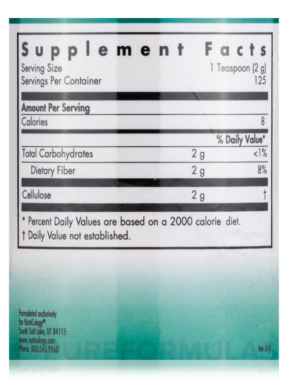 Dietary Fiber Cellulose Powder - 8.8 oz (250 Grams) - Alternate View 3