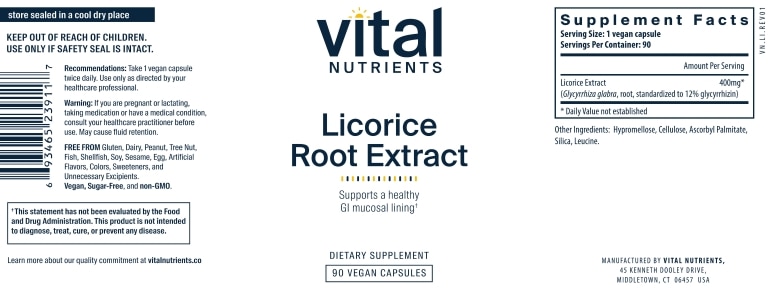 Licorice Root Extract 400 mg - 90 Capsules - Alternate View 4