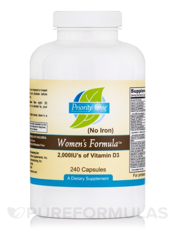 Women's Formula (w/o Iron) 2000 IU's of Vitamin D3 - 240 Capsules