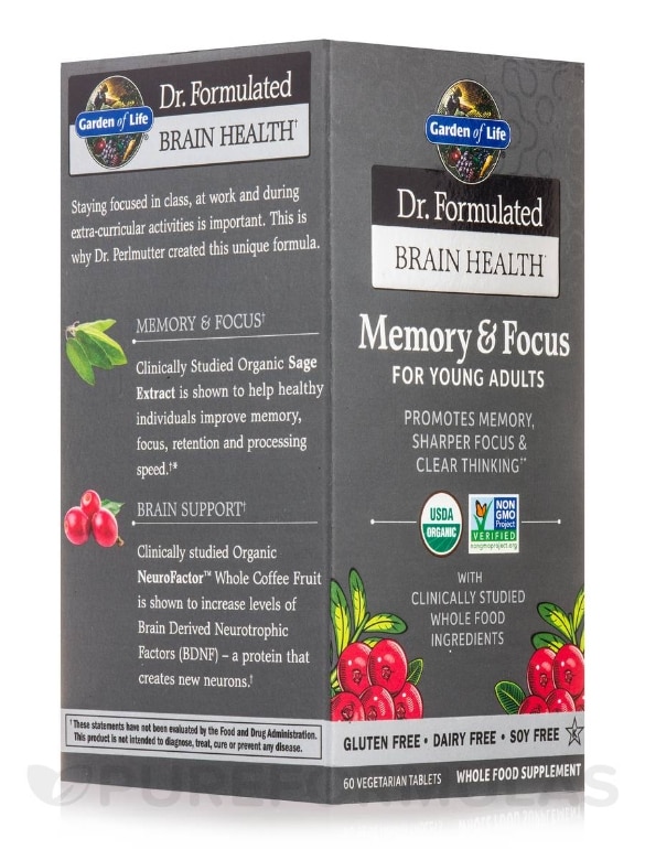 Dr. Formulated Brain Health Memory & Focus for Young Adults - 60 Vegetarian Tablets